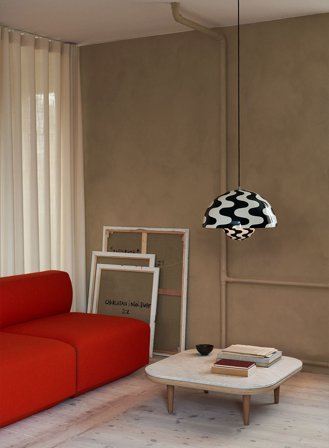 Flowerpot VP2 taklampe Ø50 - sort/hvit