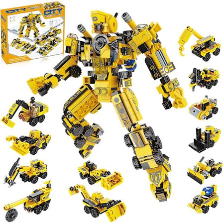 Byggeleker, robotleker for 6 år gamle gutter, 25 i 1 ingeniørbyggeklosser, konstruksjonsbilsett, byggeklosser, beste gaver til barn i alderen 5 6 7 8 