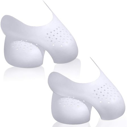 2 par sko anti-rynkebeskyttere, tå anti-rynke, blødt materiale, herre 7-11,5/dame 3-6,5