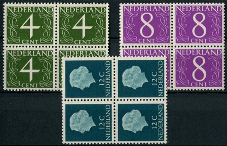 Holland 1962 - NVPH 774-776 - 4-blokke - Postfrisk