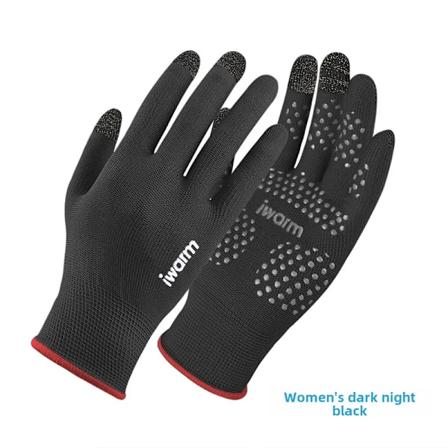 Iwarm Solbeskyttelseshandsker til Mænd og Kvinder - Udendørs Sommer Anti-UV Skridsikker Touchscreen Ridehandsker G2686 women's dark night Black All 