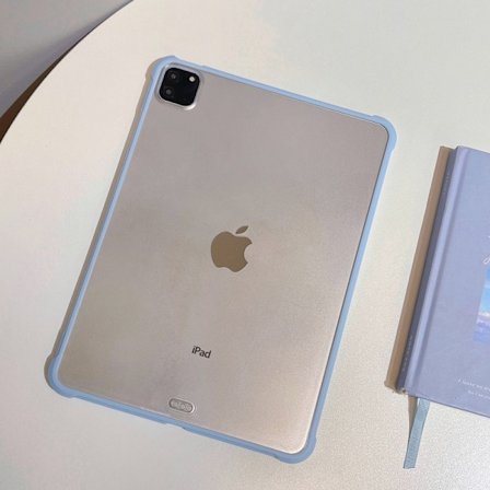 Tyylikäs suojakotelo iPad 2018/17 9.7"/Air/Air2 -laitteelle, valkoinen, jäänsininen, läpinäkyvä