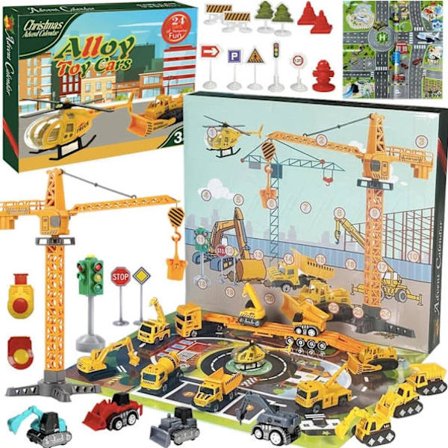 Adventskalender 2025, barnpresent 2 3 4 5 6 år Bilar Leksaker Barn 2-6 år adventskalender present