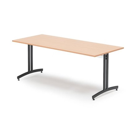 Canteen table SANNA, 1800x800x720 mm, black/beech