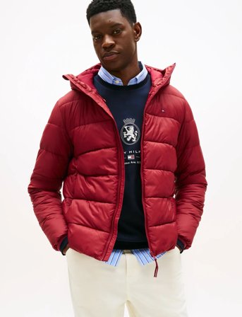 Tommy Hilfiger Mid Weight Hooded Jacket - Red - XXL