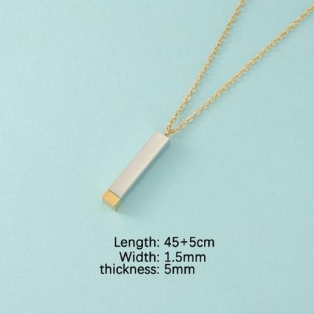 Mode rektangel i rostfritt stål Halsband Minnesak Cremation P Guld