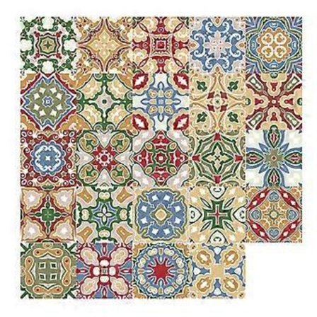 24 stk. Vintage Fliseklistermærker Aftagelige Klistermærker Køkken Skræl og Sæt Fliser Assorteret Farve 1