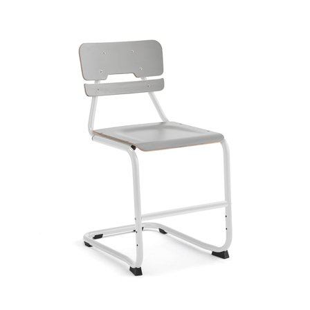 Classroom chair LEGERE II, H 500 mm, white, grey