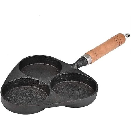 Mini Eggpan 3 Former, Jernpanne Omelett Steking Burger Stekt Pot