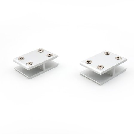 4 stk. 180° glas klemmer til fastgørelse af glas på begge sider af brusebad, borde, paneler, klemme 10-12mm