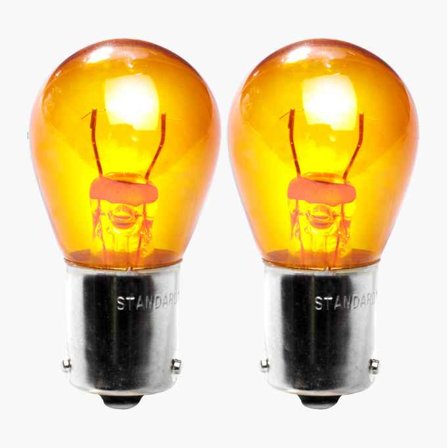 Glödlampa BAU15s 12 V 21 W orange 2 st.