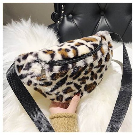 Plysch midjeväska Leopard Crossbody-väskor