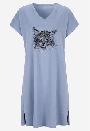 Cellbes of Sweden - Nattlinne med v-ringning - blå - för damer - 50/52