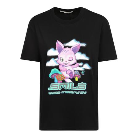 Stella McCartney, Cotton T-shirt Czarny, Kobieta, Rozmiar: S