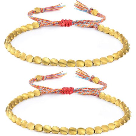 2 stycken tibetanska koppar-pärl armband handflätat armband, ZQKLA