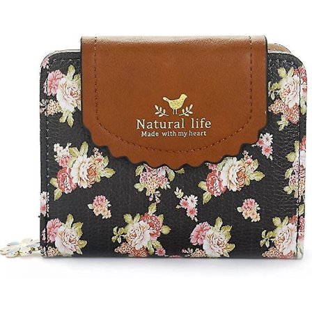 Naisten kaksipuolinen kukkakuvioinen lompakko