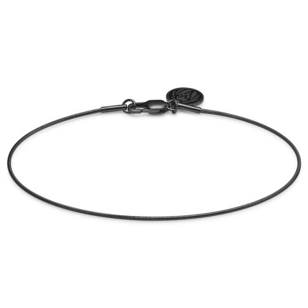 Essentials | Bracciale con catena a serpente da 1 mm nero canna di fucile per uomini - Bracciali in acciaio