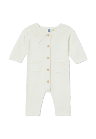 RIKIKI Finstickad onesie JUNO Underdelar Vit 56