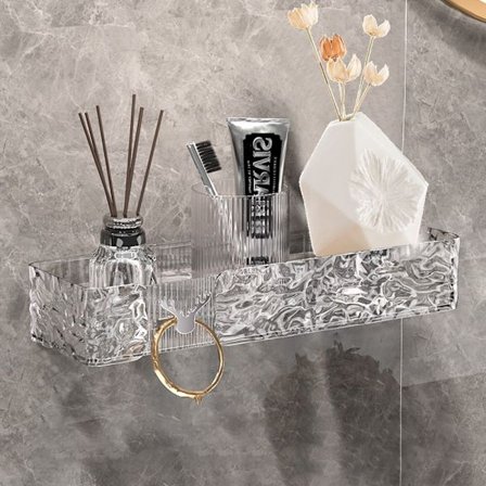 Opbevaringsstativ til badeværelset Vægopbevaringsstativ HVID