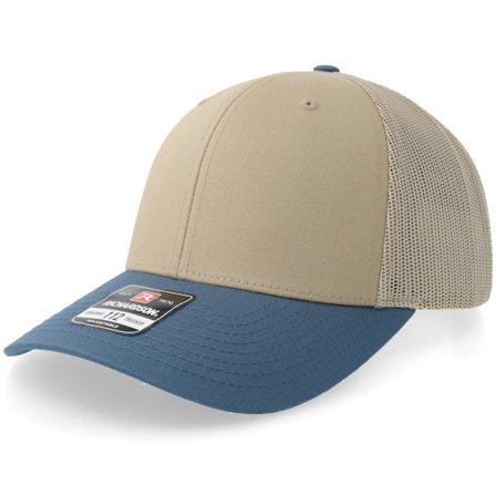 Richardson - Beige trucker Cap - 112 Combination Khaki/Legion Blue Trucker @ Hatstore