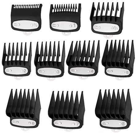 Clipper Guards Skæreguides Til Wahl Clipper Med Metal Clip - Fra 1/16 Tomme Til 1 Tomme (1,5-25 mm) Passer Til Alle Wahl Clippers I Fuld Størrelse - 