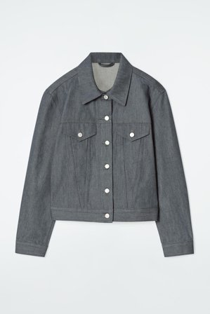 COS Femme Veste Oversize En Denim Brut Jacket in Gris