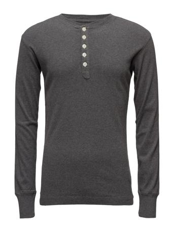Cedar Ls Henley - Gots/Vegan Grey Knowledge Cotton Apparel