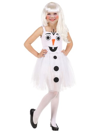 Snemand Kjole med Tyl Børnekostume