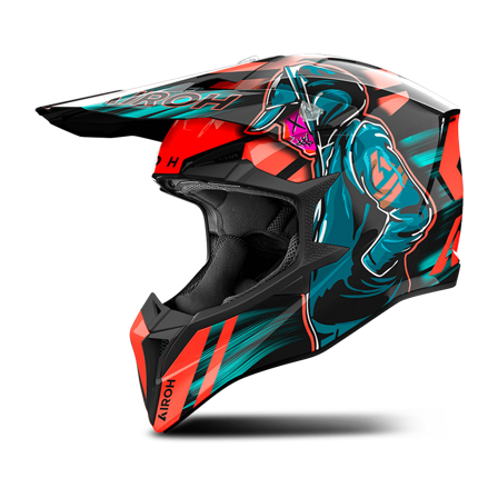 Crossikypärä Airoh Wraaap Cyber Monivärinen XL