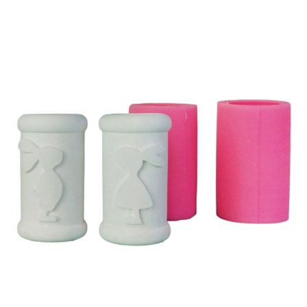 Sylindere Kanin Form Silikonformer Lysestake Gjenbrukte Lys Dekorasjonsformer