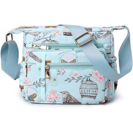 Crossbody-väskor för kvinnor Stora Multi Pocket Casual Travel Bag Messenger Bags för shopping Vandring Daglig användning (Fågelbur)