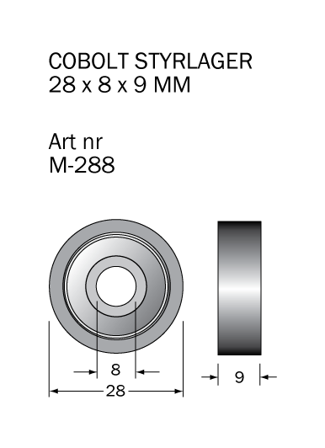 Cobolt M-288 Kulelager 28 x 8 x 9 mm, Maskintilbehør & forbruk