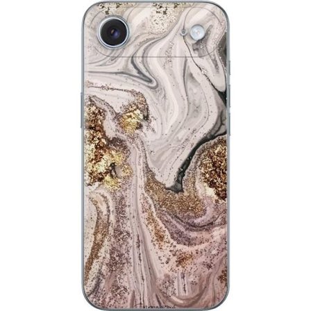 Kompatibel Mobilcover til Apple iPhone 17 Air Beige guld marmor luksuriøs design med bløde linjer og metallisk glans inspireret af elegant interiørsti