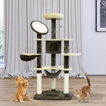 Rootz Cat Tree Sisal pilarit - ruskea - lastulevy, kangas, kuitu - 25,59 cm x 19,69 cm x 60,24 cm
