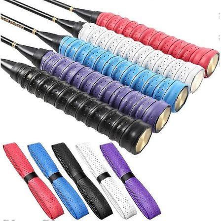 5 stk. Racketgrep, badminton tennis Over Grip Tape Pustende Hull Superabsorberende Antiskli (5 farger)