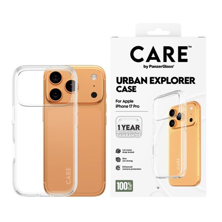 PanzerGlass Care Urban Combat Case iPhone 17 Pro Gjennomsiktig