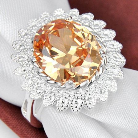 Silver trendiga Morganit ädelsten ring