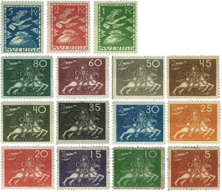 Sverige 1924 - AFA 174-188 - Ubrugt