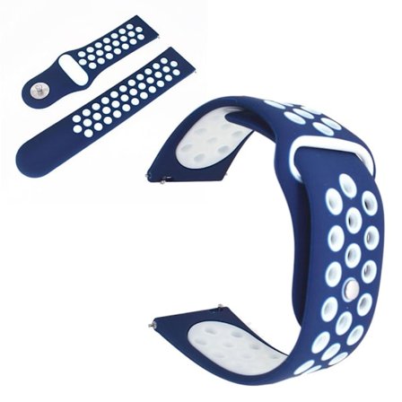 Huawei Watch GT 2 46 mm dubbelfärgat klockarmband i silikon - Blå / Vit