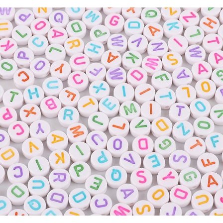 Diy Letter Runda 4*7mm Färg Akryl Bokstavspärlor För Barn