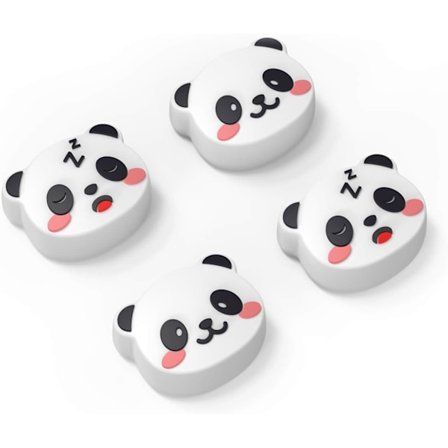 Peukalotikut Yhteensopivat Nintendo Switch 2 (2025) Kanssa – 4kpl Valkoinen/Glitter Panda Design Silikoniset Joystick-suojukset, Söpö & Mukava 