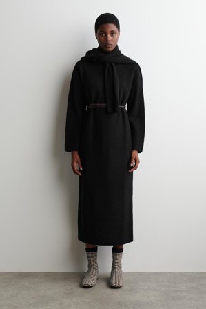 COS Women's Checked Knitted Sock Boots in Beige