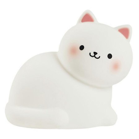 A068 Sød Kat Silikone Natlampe Tryk Kontrol RGB Lys Sengelampe Skrivebordsindretning[D]