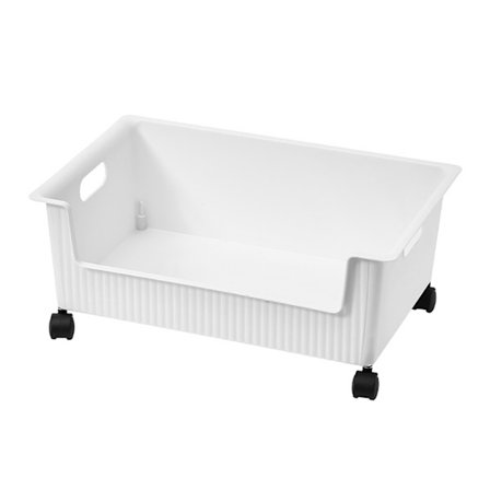 Förvaringslåda i plast för böcker, utdragbar design, lätt att flytta, stor kapacitet, klassrumsorganisatör för böcker, väskor, vit