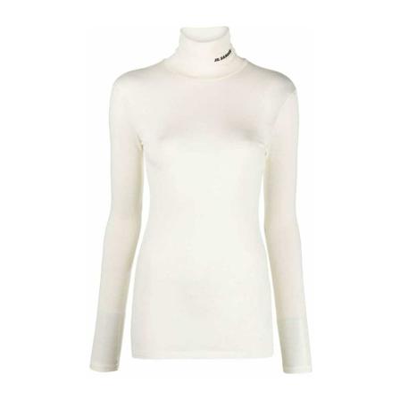 Jil Sander, Turtlenecks Wit, Dames, Maat:L