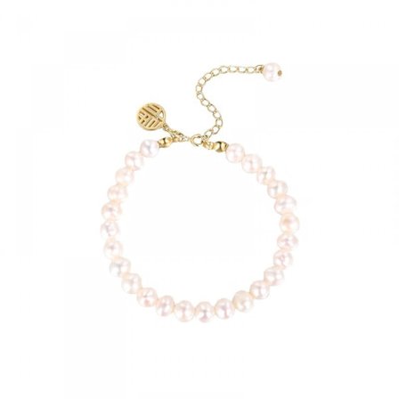 Perle Armbånd Kæde Link Guldbelagt Fyldt Justerbar Valentine Charm Fin Håndlavet Smykker til Kvinder Kone Piger Mor