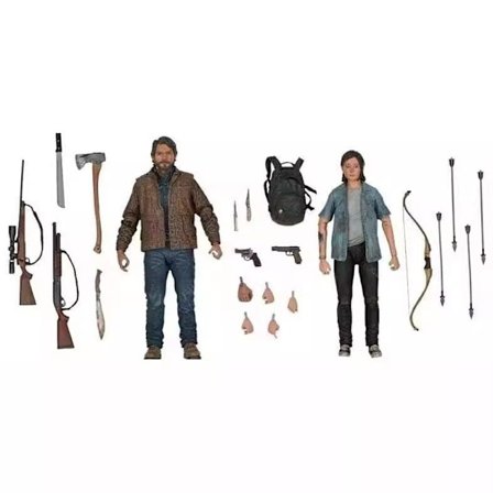 Laatikossa NECA The Last of Us Part 2 Joel ja Ellie Toimintahahmot Keräilyjousella, Lelut Ystäville, Syntymäpäivälahja, 2kpl
