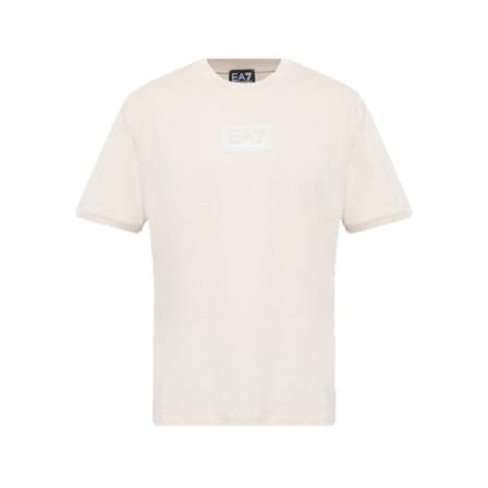 Emporio Armani, Chest Logo T-Shirt Beige, Heren, Maat:L