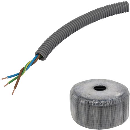 Pipelife FQ PowerFlex Kabel forhåndslagt, tvinnet 16 mm x 100 m, 3G 1,5 mm², Stikkontakter & kabler