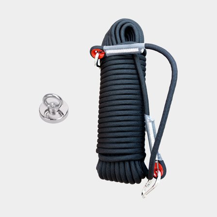 Kit para pesca magnética NOCK Caça ao Tesouro Base, íman de neodímio unilateral (Ø48 mm / capacidade de elevação 100 kg) + trava de rosca, 5 ml + cabo